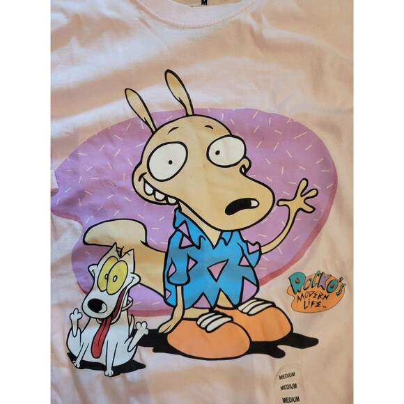 2020 Nickelodeon Rocko's Modern Life 90s Vintage Reprint Pink T-Shirt Tee Size M - Picture 3 of 7